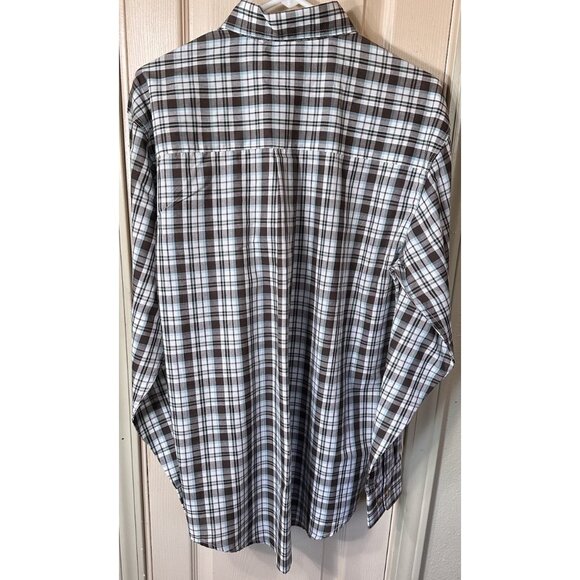 NWT Wrangler Riata Mens Small Plaid Long Sleeve Western Cowboy Shirt - Picture 2 of 5